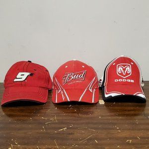Lot Of 3 Kasey‎ Kahne #9 NASCAR Racing Hat Caps Bud Weiser Chase Authentics